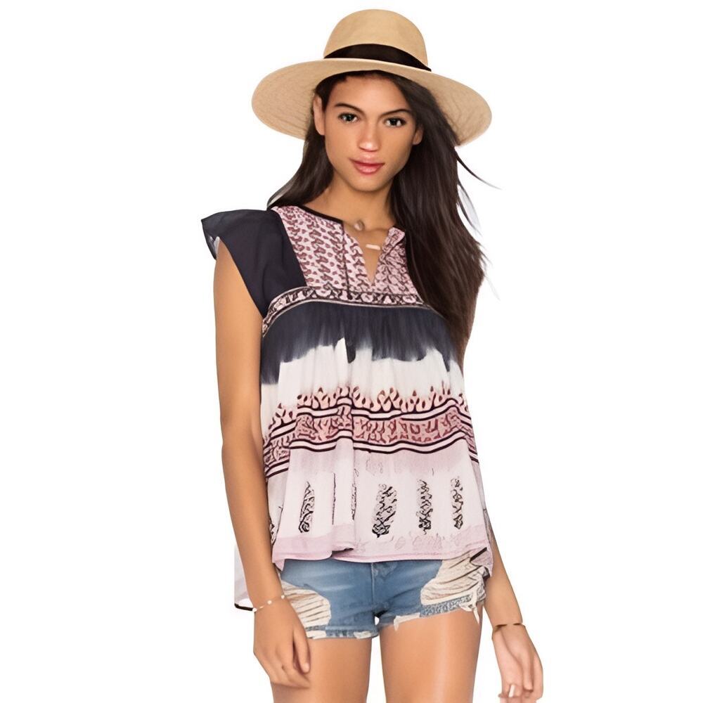 Ulla Johnson Blouse Top 4 Boho Casual Summer Cap Short Sleeve MSRP $208